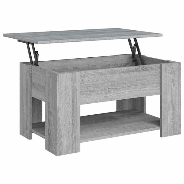 vidaXL Coffee Table Grey Sonoma Engineered Wood Medium Storage