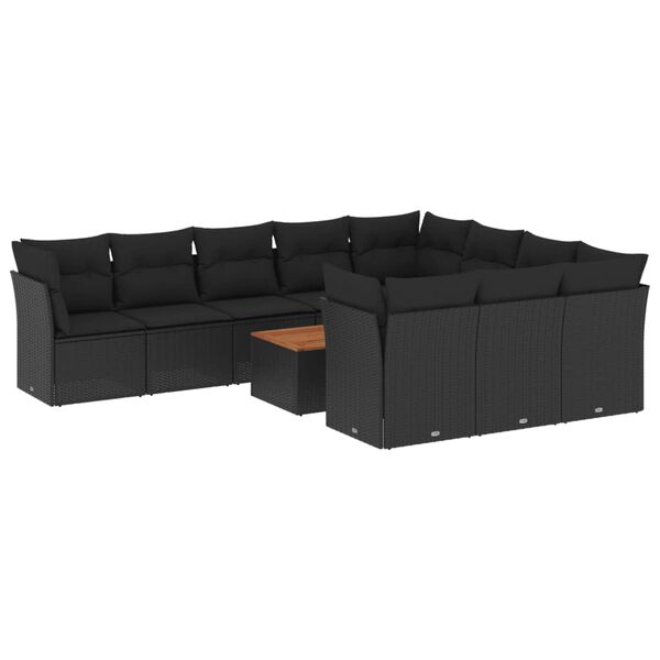 vidaXL Garden Sofa Set Black