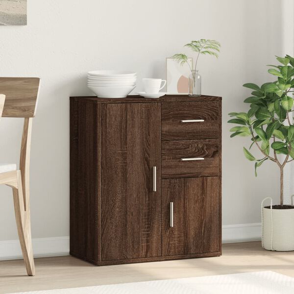 vidaXL Sideboard Brown Oak Engineered Wood Medium Storage Sideboard
