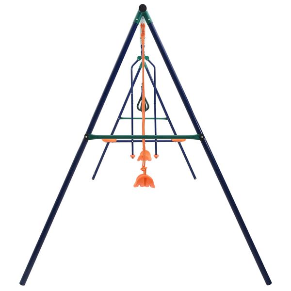 vidaXL Swing Set Blue, Green, Orange Steel and Plastic Large Durable