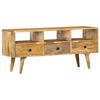 vidaXL TV Cabinet Natural wood grain Solid Mango Wood Medium TV Cabinet