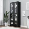 vidaXL Vitrine Cabinet Black 32.5x12.0x72.8" Engineered Wood