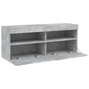vidaXL TV Wall Stand with LED Lights Concrete Gray 39.4"x11.8"x15.7"
