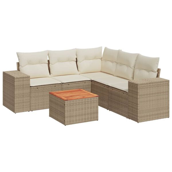vidaXL Garden Sofa Set Beige, Cream White