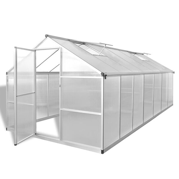 vidaXL Greenhouse Transparent Aluminum Large UV-resistant materials