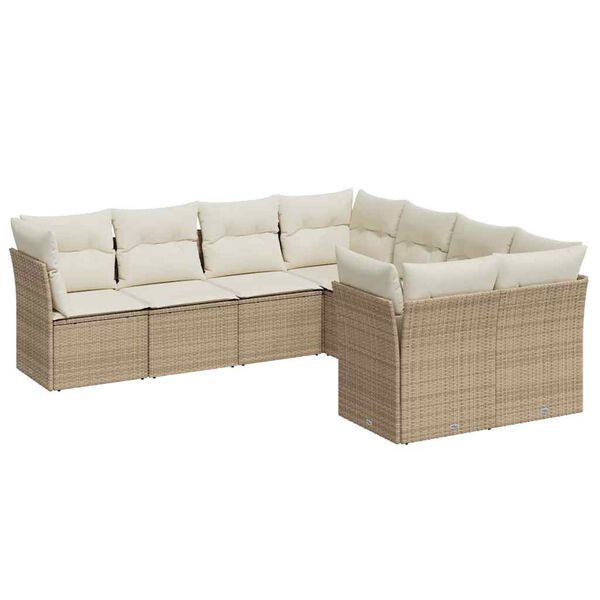 vidaXL Garden Sofa Set Beige, Cream White
