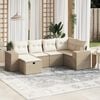 vidaXL Garden Sofa Set Beige Poly Rattan Large Modular Garden Sofa Set