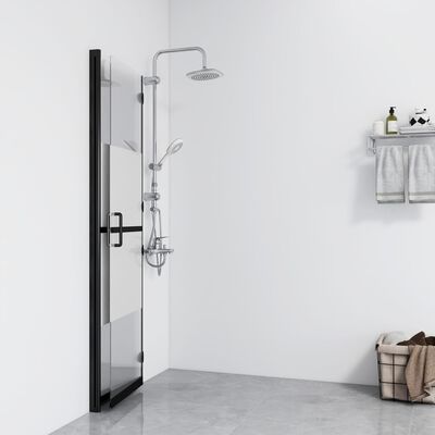 vidaXL Foldable Walk-in Shower Wall Half Frosted ESG Glass 35.4"x74.8"