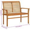 vidaXL Patio Bench with Wine Red Cushion 44.1 " Solid Teak Wood