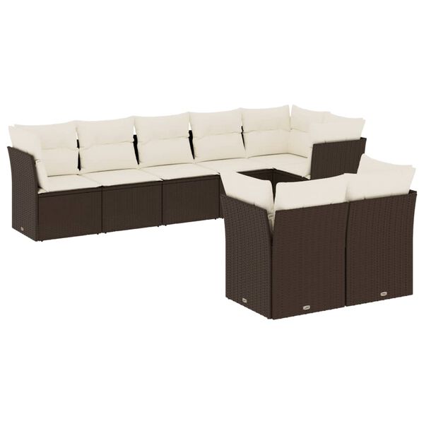 vidaXL Garden Sofa Set Brown