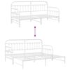 vidaXL Daybed Frame White 39.37 x 78.74 in Powder-Coated Steel