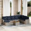 vidaXL 9 Piece Patio Sofa Set with Cushions Gray Poly Rattan