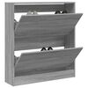 vidaXL Shoe Cabinet Gray Sonoma 31.5"x8.3"x34.4" Engineered Wood