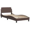 vidaXL Bed Frame "Viana" without Mattress Brown 35.4"x74.8" Faux Leather