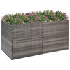 vidaXL Garden Planter Grey Steel frame, PE rattan Large Planters