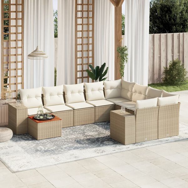 vidaXL Garden Sofa Set Beige