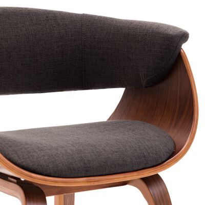 vidaXL Dining Chair Gray Bent Wood and Fabric