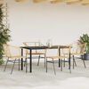 vidaXL 5 Piece Patio Dining Set Brown Poly Rattan Glass