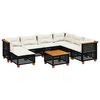 vidaXL Garden Sofa Set Black, Cream White PE rattan Large Modular