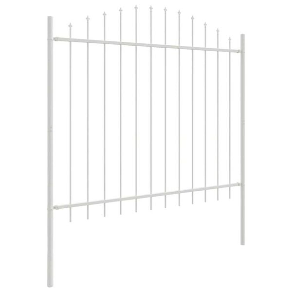 vidaXL Garden Fence 4 pcs White 66.93 x 64.96 in Powder-Coated Steel