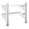 vidaXL Wall Shelf Silver Stainless Steel 2-Tier Wall Shelf Rectangular