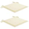 vidaXL Batavia Chairs 2 pcs with Cream Cushions Solid Teak Wood