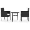 vidaXL Garden Dining Set Poly rattan: Black