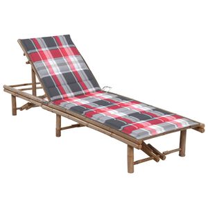vidaXL Patio Sunlounger Natural Bamboo One Size Foldable Sun Lounger