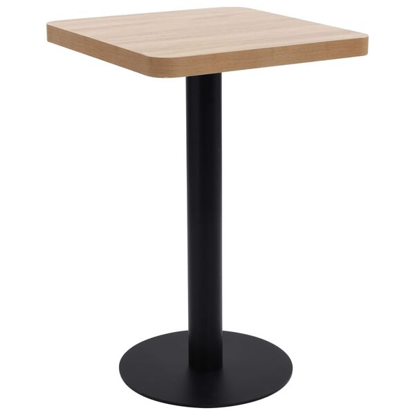 vidaXL Bistro Table Light brown and black MDF and Steel