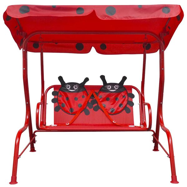 vidaXL Swing Chair Red Steel Child-sized Swing Chair Rectangular