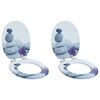 vidaXL WC Toilet Seats 2 pcs with Soft Close Lids MDF Pebbles Design (2x143935)