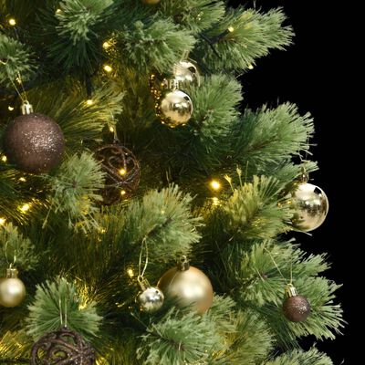 vidaXL Artificial Hinged Christmas Tree 300 LEDs & Ball Set 82.7"