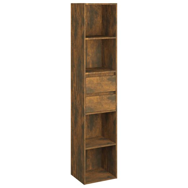vidaXL Book Cabinet Smoked Oak Engineered Wood Tall and narrow