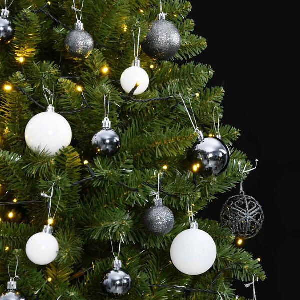vidaXL Artificial Hinged Christmas Tree 300 LEDs & Ball Set 118.1"