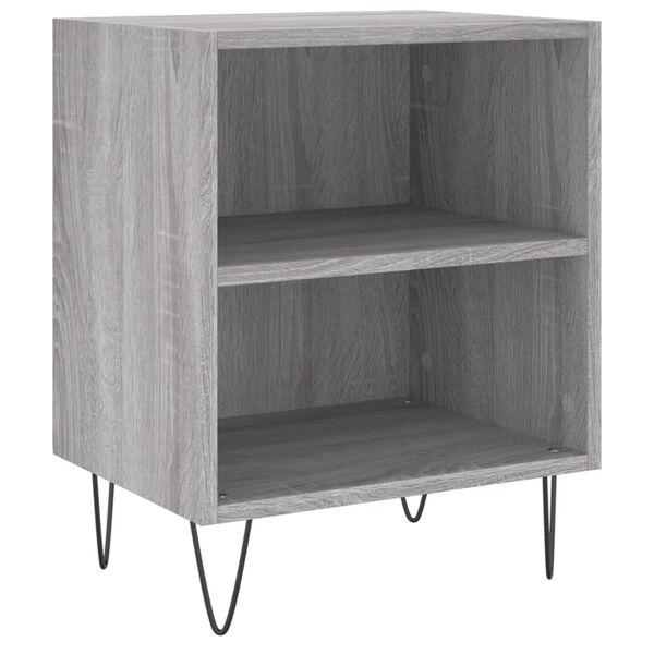 vidaXL Bedside Cabinet Set of 2 Grey Sonoma Engineered wood, Iron