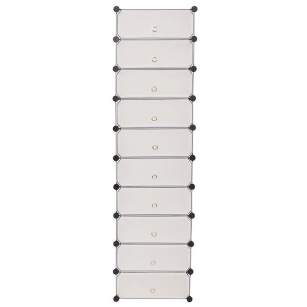 vidaXL Shoe Organizer White Plastic panels, Steel frames Shoe Organizer