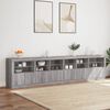 vidaXL Sideboard Grey Sonoma Engineered wood, glass Large Sideboard