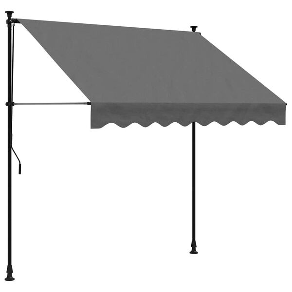 vidaXL Retractable Awning Anthracite Polyester with PU coating