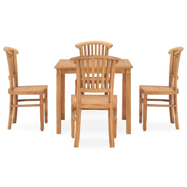 vidaXL Garden Dining Set Natural Teak Teak Wood Durable