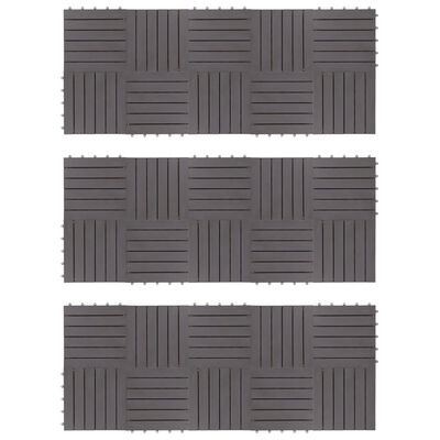 vidaXL Decking Tiles 30 pcs Gray Wash 11.8"x11.8" Solid Acacia Wood