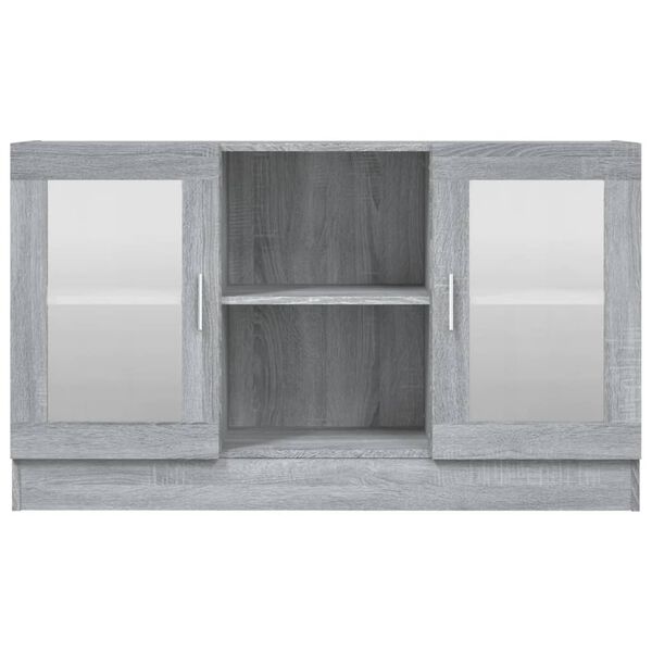 vidaXL Vitrine Grey sonoma Engineered wood, glass 47.2 x 12.0 x 27.6 in