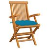vidaXL Garden Chair Set of 6 Light Blue Teak wood Medium Foldable