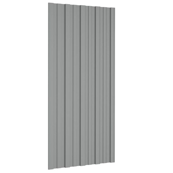 vidaXL Roof Panels 12 pcs Galvanised Steel Grey 39.4x17.7"