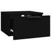 vidaXL Wall-mounted Bedside Cabinet Black Engineered wood Small