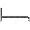 vidaXL Bed Frame Smoked Oak Steel Single Bed Frame Rectangular