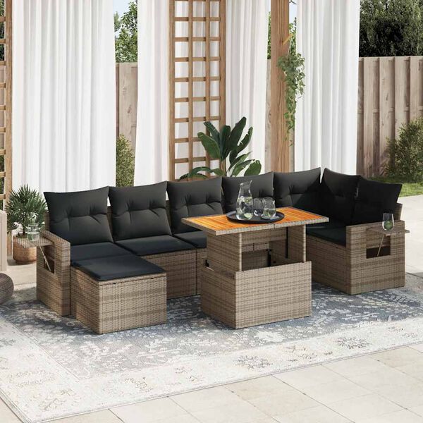 vidaXL Garden Sofa Set Grey