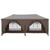 vidaXL Folding Party Tent with Sidewalls Taupe 9.8'x19.7'