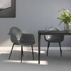 vidaXL Dining Chair Set of 2 Grey Polypropylene, Powder-Coated Metal