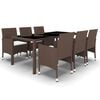 vidaXL Garden Dining Set Brown, Cream White
