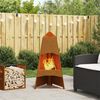 vidaXL Fire Pit Brown 19.69 x 19.69 x 37.40 in Steel